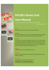 Icp Das Usa PIO-821 Series User Manual