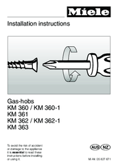 Miele KM 362-1KM 363 Installation Instructions Manual