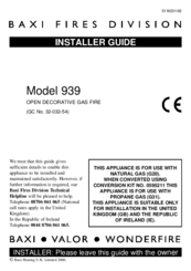 Baxi Fires Division 939 Installer's Manual