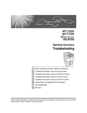 Infotec MP C1500 Operating Instructions Manual