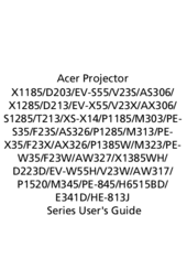 Acer P1185 Series User Manual