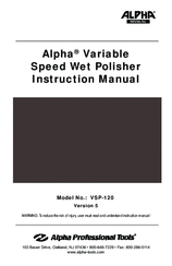 Alpha Professional Tools VSP-120 Instruction Manual
