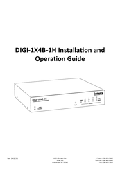 Intelix DIGI-1X4B-1H Installation And Operation Manual