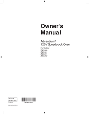 Advantium ZSC1001 Owner's Manual