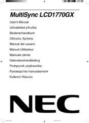 NEC MultiSync LCD1770GX User Manual