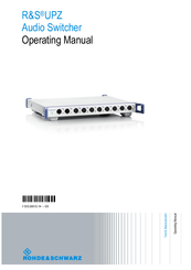 R&S UPZ Operating Manual