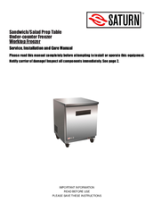 Saturn PUC28F Service, Installation And Care Manual