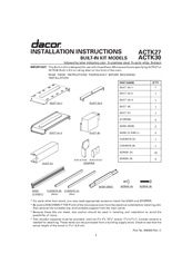 Dacor ACTK27 Installation Instructions Manual