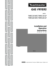 Toastmaster TMFG30-NAT Installation And Operation Instructions Manual