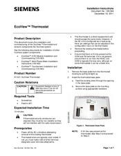 Siemens EcoView Installation Instructions Manual