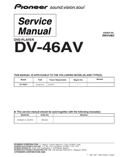 Pioneer DV46AV - Elite DVD Player Service Manual