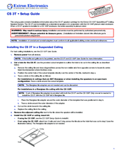 Extron electronics CS 3T Setup Manual