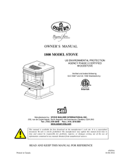Osburn 1800 OB01811 Owner's Manual