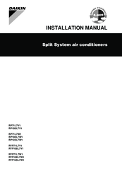 Daikin RP71L7W1 Installation Instructions Manual
