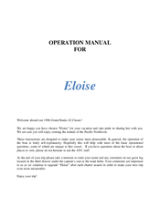 Grand Banks 1996 Eloise 42 Classic Operation Manual