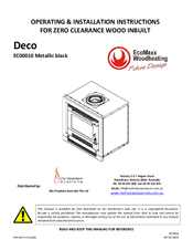 My Fireplace Australia Deco EC00010 Operating & Installation Instructions Manual