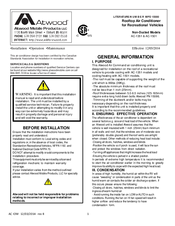 Atwood AC-1351 Installation, Operation & Maintenance Manual
