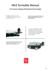 Origin Live Aurora Mk3 Manual