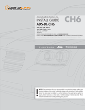 idatalink ADS-DL-CH6 Install Manual