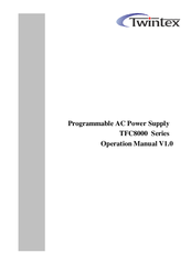 Twintex TFC8000 Series Operation Manual