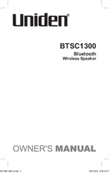 Uniden BTSC1300 Owner's Manual