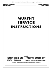 Murphy Radio TA160R Service Instructions Manual