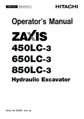 Hitachi ZAXIS 650LC-3 Operator's Manual