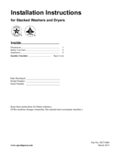 Alliance Laundry Systems 802714R4 Installation Instructions Manual