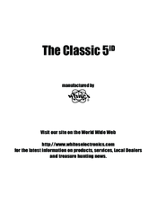 Whites The Classic 5id Manual