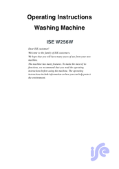 ISE W256W Operating Instructions Manual