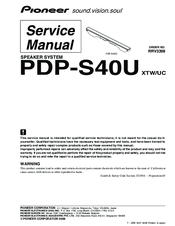 Pioneer PDP-S40U XTW Service Manual