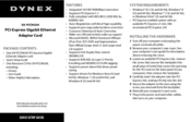 Dynex DX-PCCNG50 Quick Setup Manual