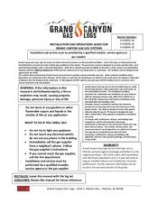 Grand Canyon Gas Logs KIVABRN-30 Installation And Operation Manual