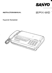 Sanyo SFX-30 Instruction Manual