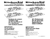 Kitchenaid KGCT305BWH0 Installation Instructions Manual