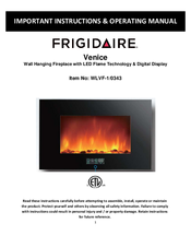 Frigidaire Venice WLVF-1/0343 Important Instructions & Operating Manual