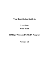 LevelOne WPC-0100 Installation Manual