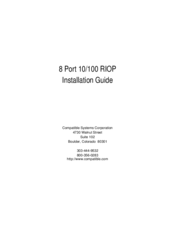 Compatible Systems 8 Port 100 RIOP Installation Manual