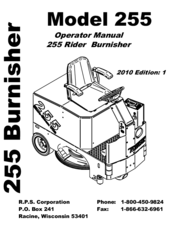 RPS 255 Rider Burnisher Operator's Manual