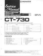 Pioneer CT-730 Service Manual