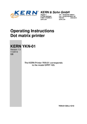KERN YKN-01 Operating Instructions Manual