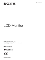 Sony LMD-1530MD Instructions For Use Manual