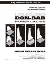 Les foyers DON-BAR 5005 Installation, Operation And Maintenance Manual