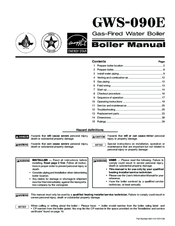 Williamson-Thermoflo GWS-090E Manual