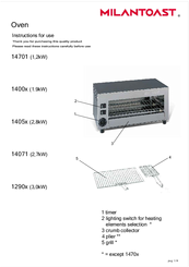 Milantoast 1405x Instructions For Use