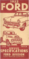 Ford 1952 F Series Service Specifications Handbook