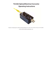 Terahertz Technologies TIA-952 Operating Instructions Manual