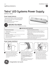 Ge Tetra GEPS12-180U Installation Manual