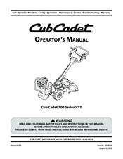Cub Cadet 700 Series VTT Operator's Manual