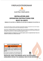 FireplaceXtrordinair 95801022 FPL ELECTRIC 115 Installation And Operating Instructions Manual